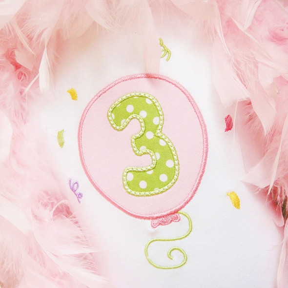 Birthday Balloon Alpha Machine Embroidery Design
