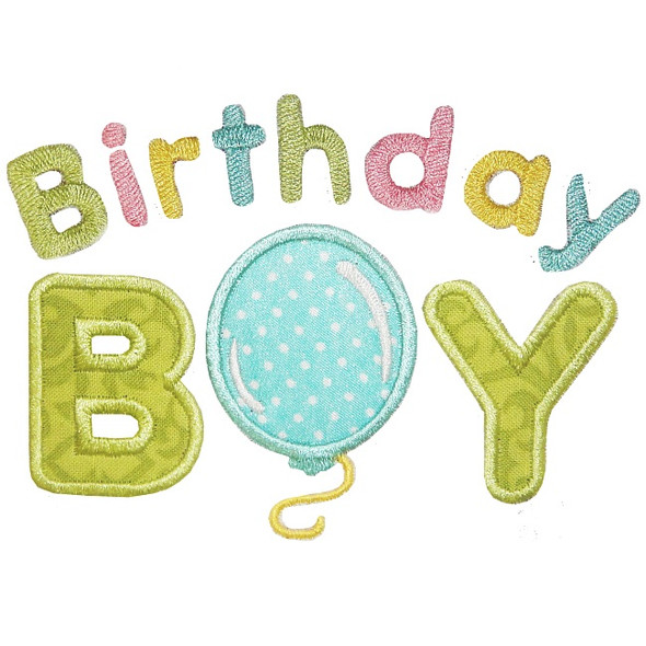 Birthday Boy Applique Machine Embroidery Design