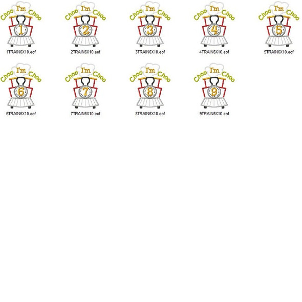 Train Birthday Set Applique  Embroidery Design