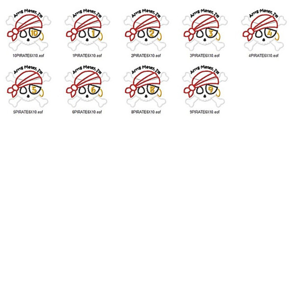 Pirate Birthday Set Applique  Embroidery Design