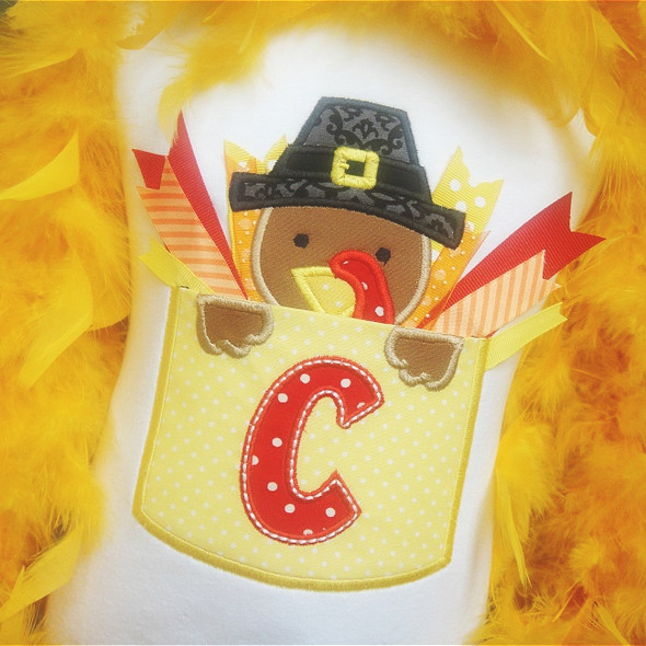 Turkey Pocket Alpha Machine Embroidery Design