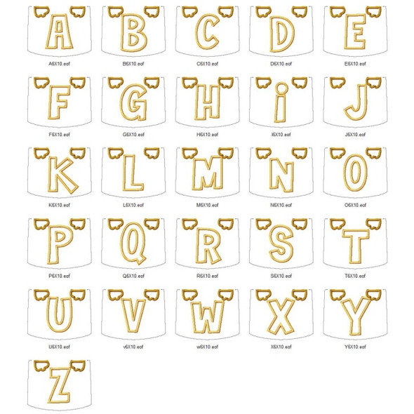 Turkey Pocket Alphabet Embroidery Font Design