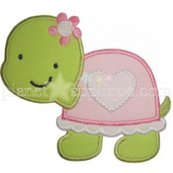 Valentine Girl Turtle Machine Embroidery Design