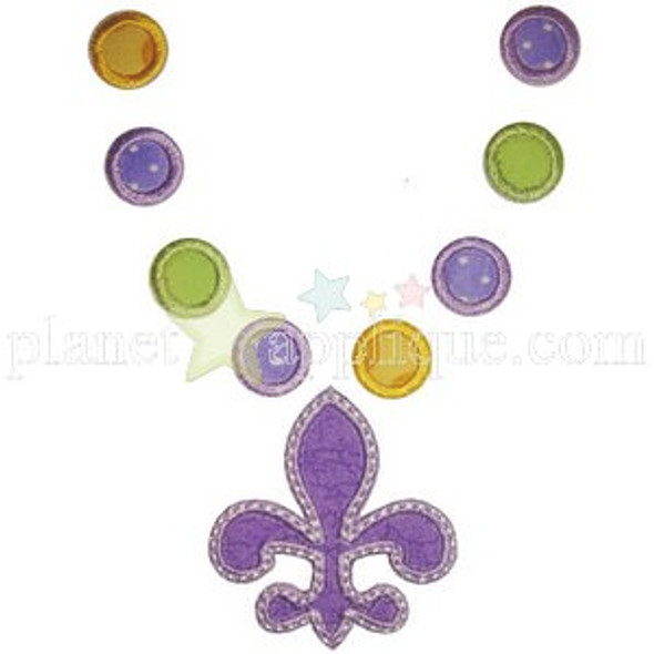 Mardi Gras Necklace Machine Embroidery Design