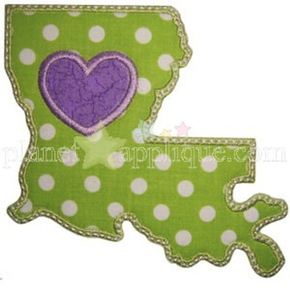 Love Louisiana Applique Machine Embroidery Design
