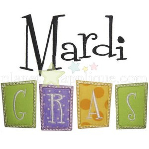 Mardi Gras Applique Machine Embroidery Design