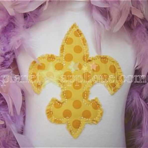 Shabby Fleur de lis Machine Embroidery Design