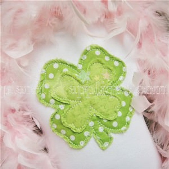 Shabby Clover Applique Machine Embroidery Design