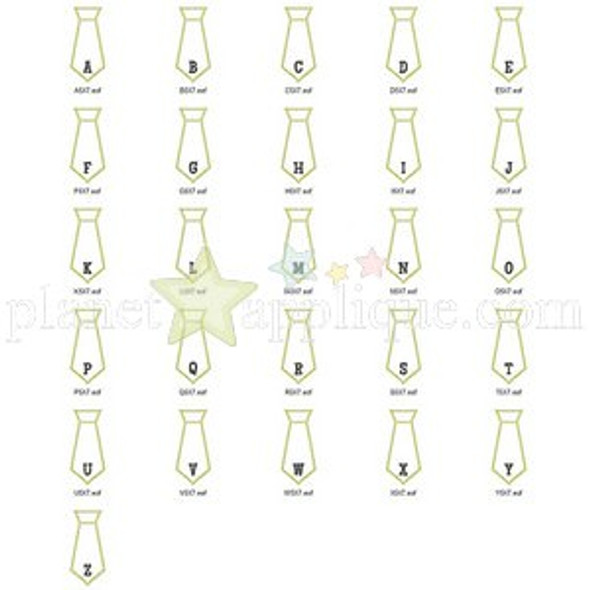 Tie Alphabet Embroidery Font Design