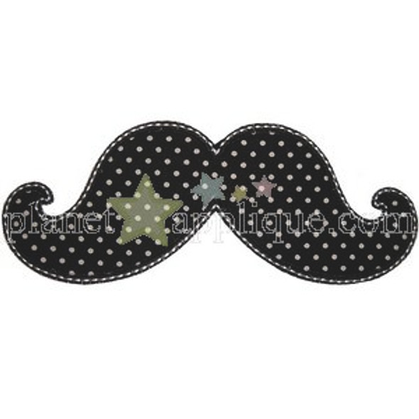 Mustache Applique Machine Embroidery Design