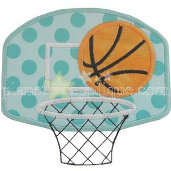 Basketball Hoop Applique Machine Embroidery Design