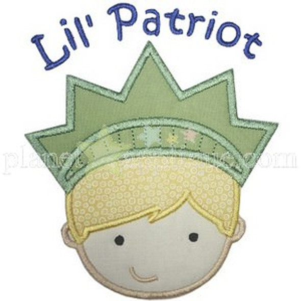 Free Lil Patriot Boy Applique Machine Embroidery Design