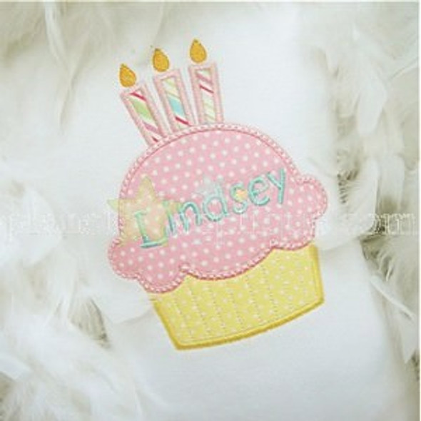 Cupcake Candle Set Machine Embroidery Design