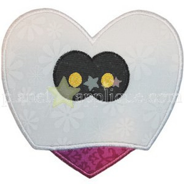 Free Ghost Heart Applique Machine Embroidery Design
