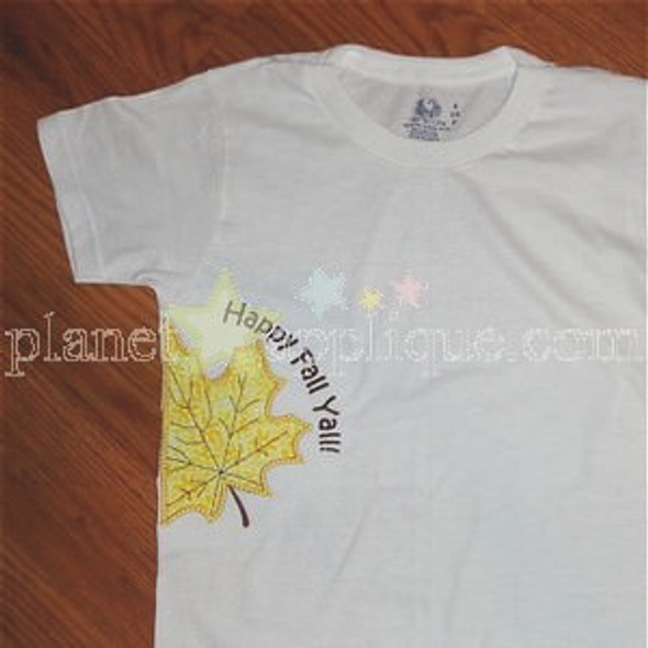 Half Leaf Applique Machine Embroidery Design