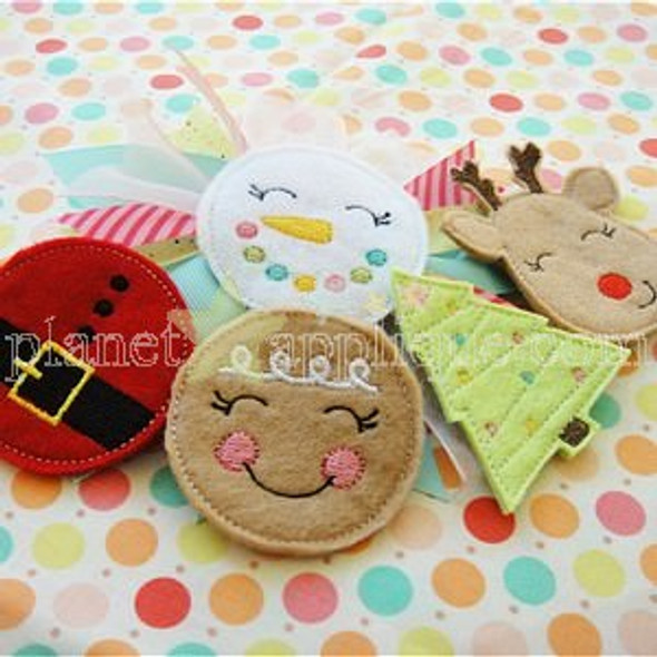 Christmas Hair Felties Machine Embroidery Design
