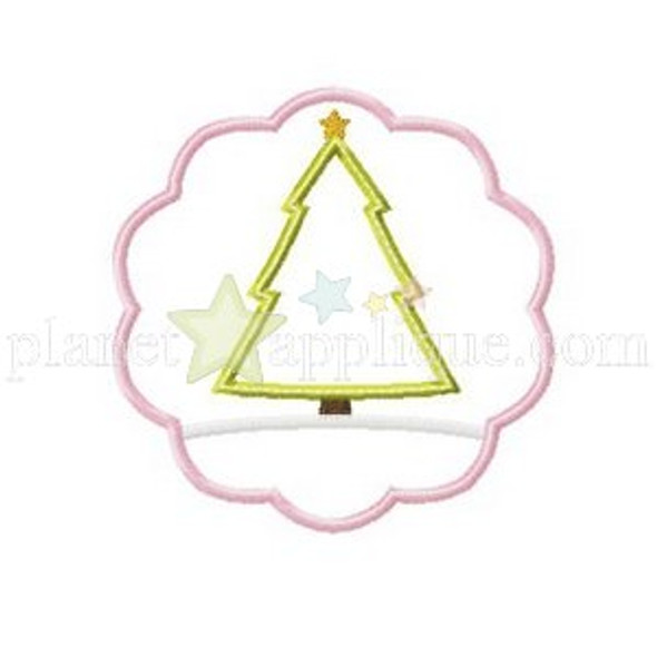 Christmas Tree Patch Machine Embroidery Design