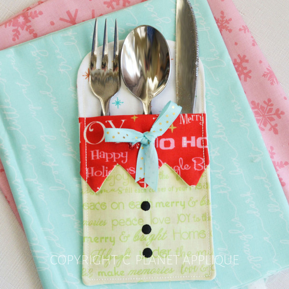 In the Hoop Elf Cutlery Holder Embroidery Design