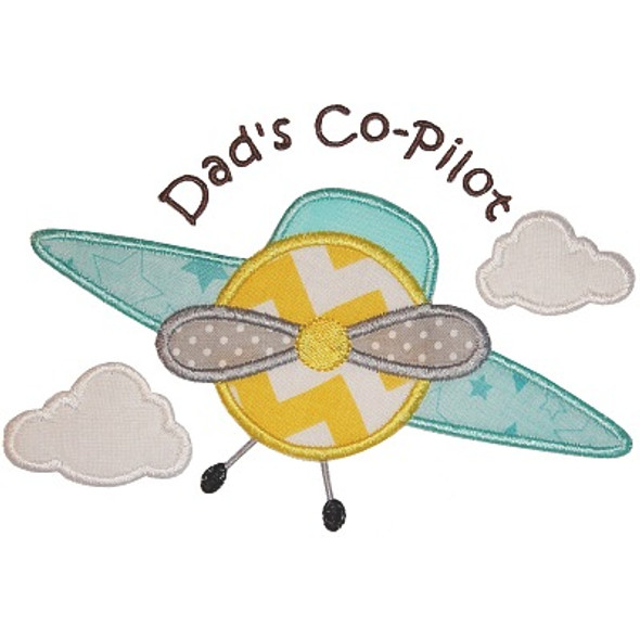 Dads CoPilot Applique Machine Embroidery Design
