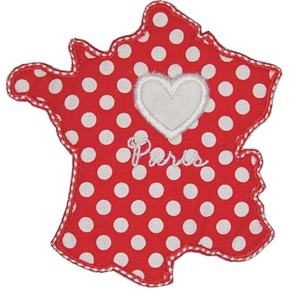 Love France Applique Machine Embroidery Design
