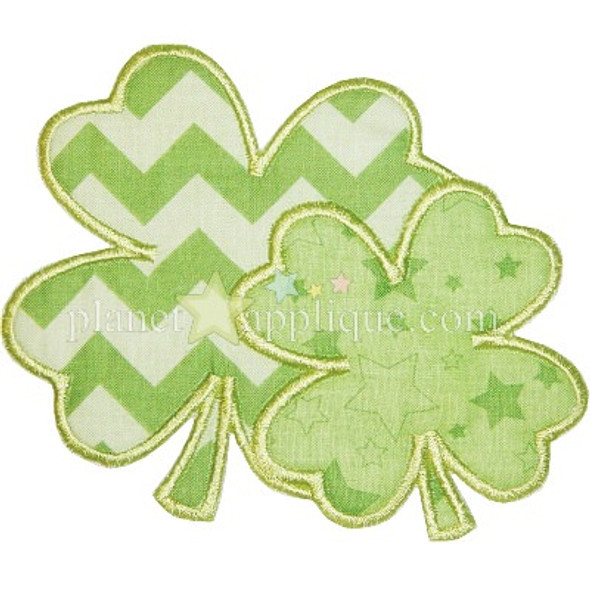 2 Shamrocks Applique Machine Embroidery Design