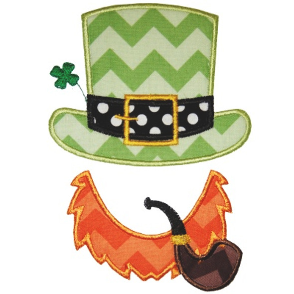 Leprechaun Hat and Beard Machine Embroidery Design
