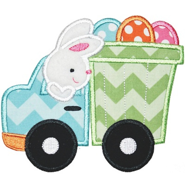 Egg Truck Bunny Machine Embroidery Design