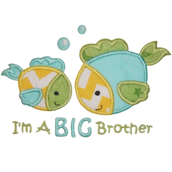 Sibling Fish Appliques Machine Embroidery Design
