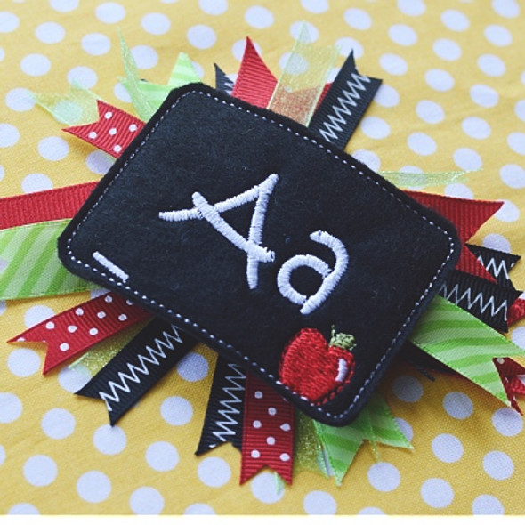 Chalkboard Hair Feltie Alpha Machine Embroidery Design