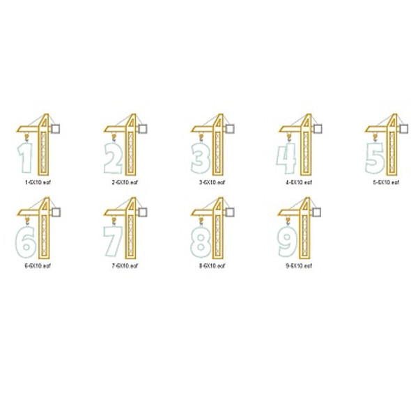 Birthday Builder Numbers Embroidery Font Design