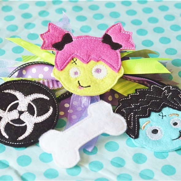 Zombie Hair Felties Machine Embroidery Design