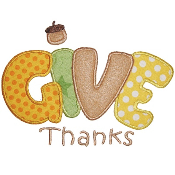 Give Thanks 2 Machine Embroidery Design