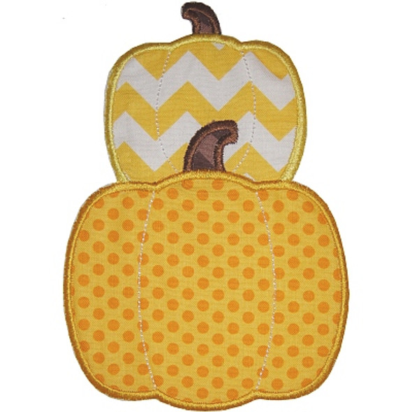 Stacked Pumpkins Applique Machine Embroidery Design