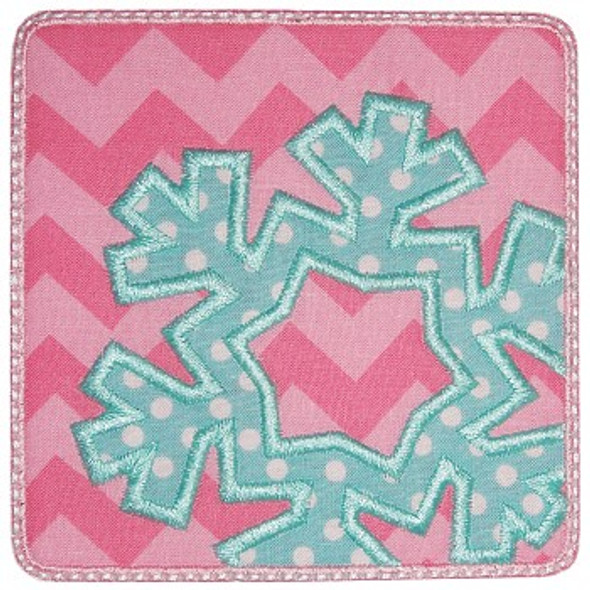 Snowflake Patch Applique Machine Embroidery Design