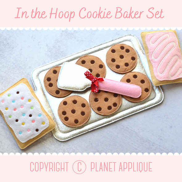 Pretend Felt Food Cookie Baker Machine Embroidery Design Instant Download