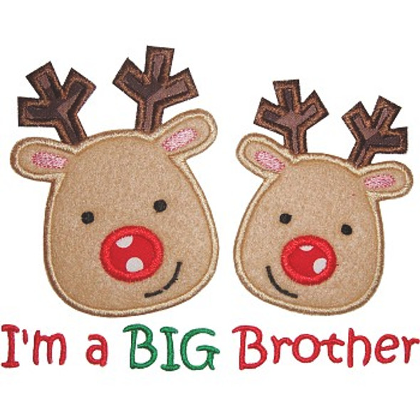 Sibling Reindeer Machine Embroidery Design