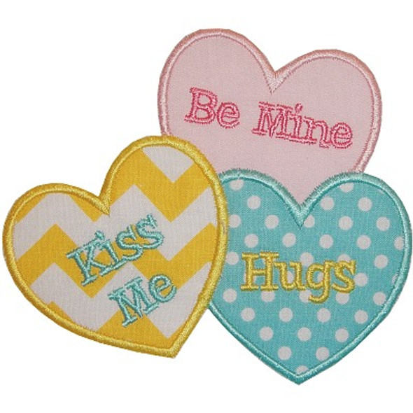 Conversation Hearts Machine Embroidery Design