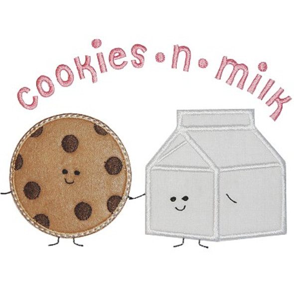 Cookies and Milk Applique Machine Embroidery Design