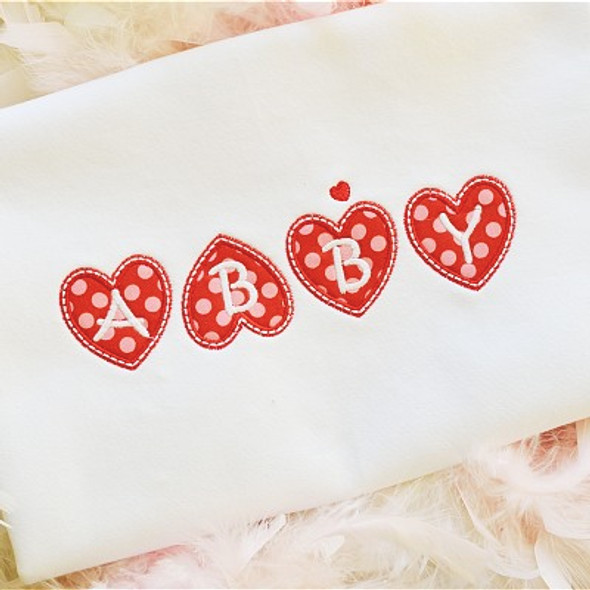 Tiny Heart Alpha Machine Embroidery Design