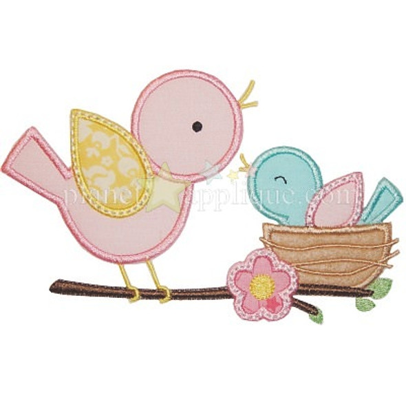 Lil Birds Applique Machine Embroidery Design