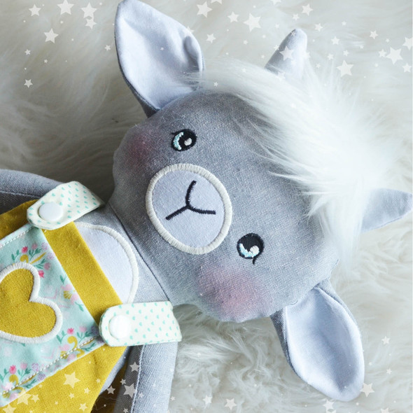 Gertie Billy Goat Doll Plushie Machine Embroidery Design Project