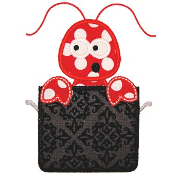 Lobster in Pot Applique Machine Embroidery Design
