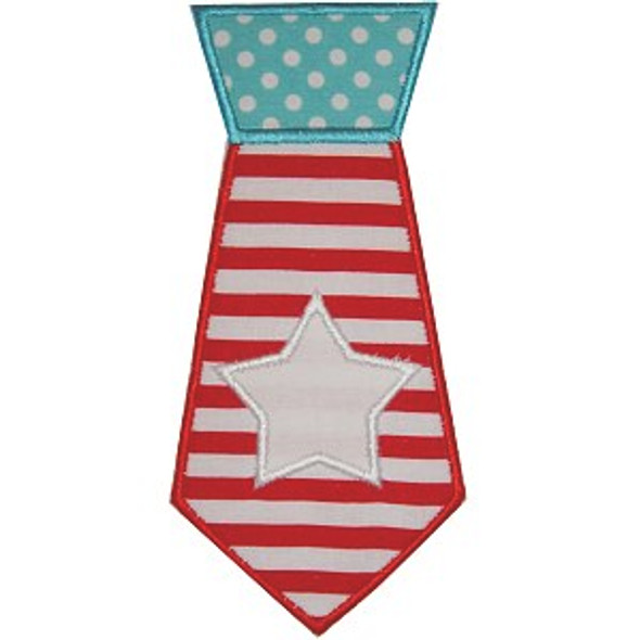 Flag Tie Applique Machine Embroidery Design