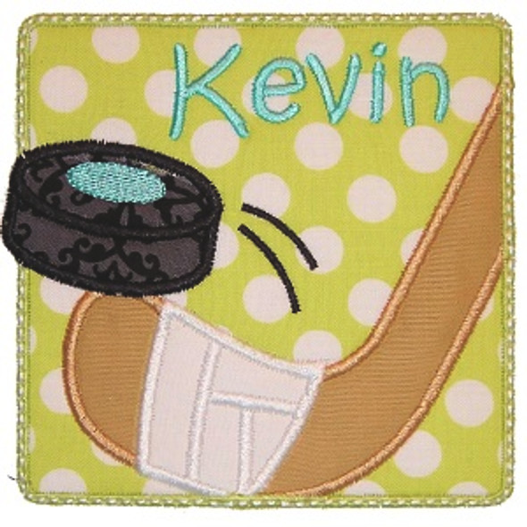 Hockey Patch Applique Machine Embroidery Design