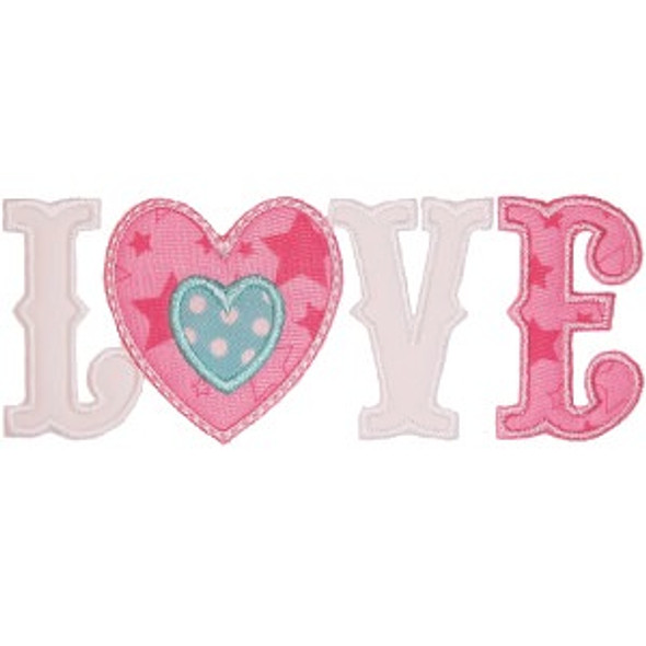 Love Applique Machine Embroidery Design