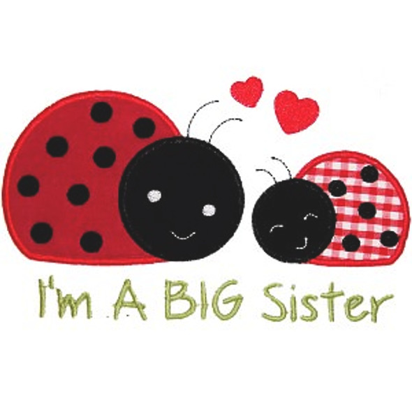Sister Ladybugs Machine Embroidery Design