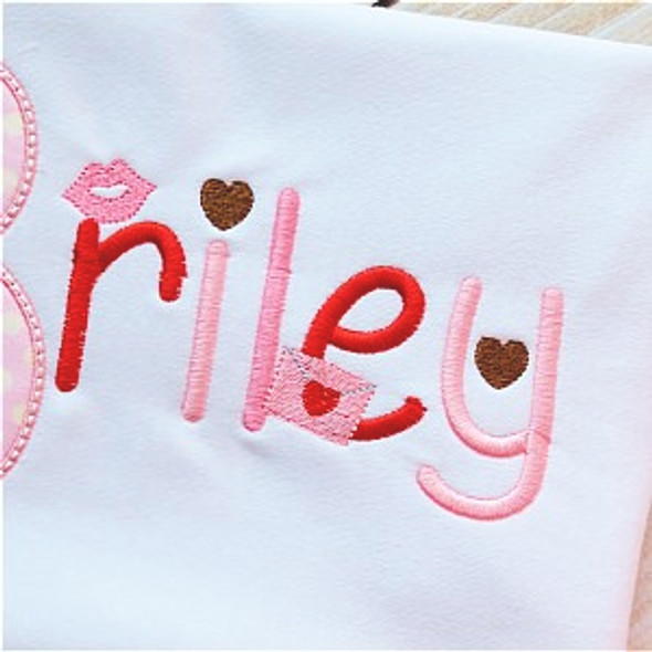 Valentine Font Machine Embroidery Design