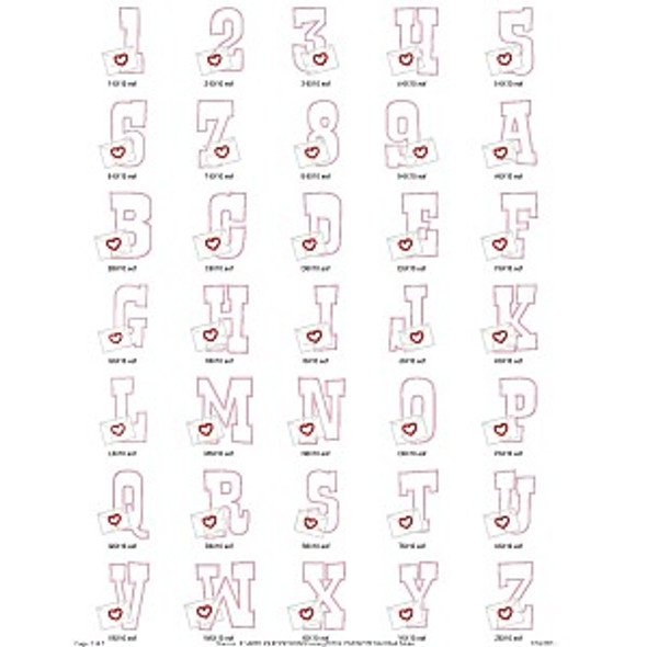 Love Notes Alphabet  Embroidery Design Font