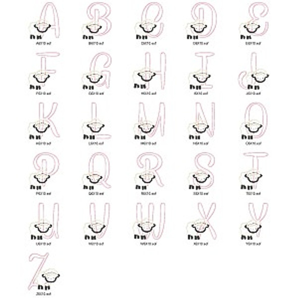 Lamb Alphabet Embroidery Font Design