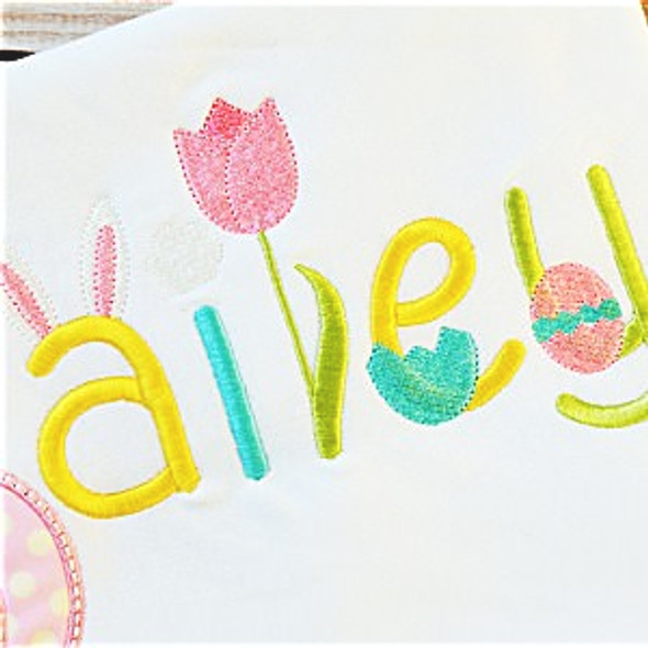 Easter Font Machine Embroidery Design